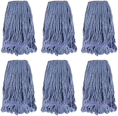 Heavy Duty Mop Heads 6 Replaceable Set for Industrial Use