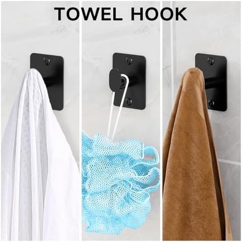 Matte Black 4-Piece Bath Hardware Set Durable Rust-Resistant