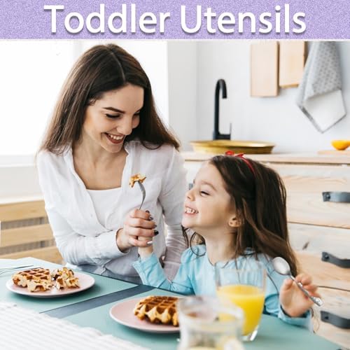 12 Piece Toddler Spoons Set Stainless Steel Kids Cutlery for Self-Feeding