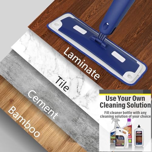 Spray Mop with 3 Resuable Pads and Refillable Bottle