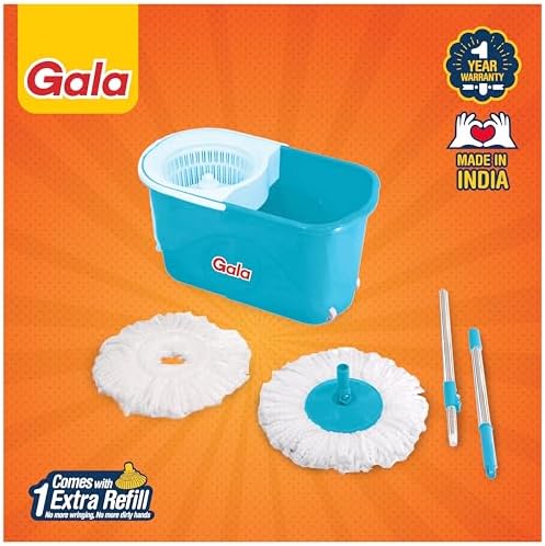 Gala e-Quick Spin Floor Cleaning Mop Set with Easy Wheels Wringer