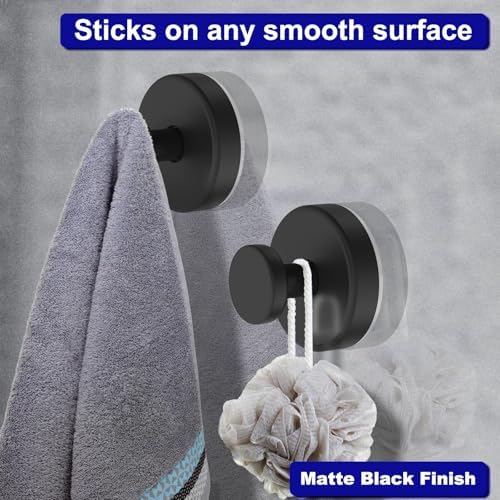 Compact Suction Cup Towel Robe Hook - Black