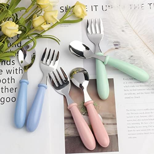 Pimoys 12-Piece Toddler Flatware Set Safe Durable