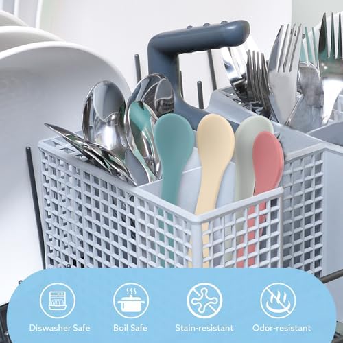 6PCS Silicone Baby Feeding Spoons Soft Bendable Safe for Babies