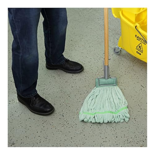Boardwalk Spring Grip Mop Handle 60-inch Natural Wood Ergonomic Mop Grip