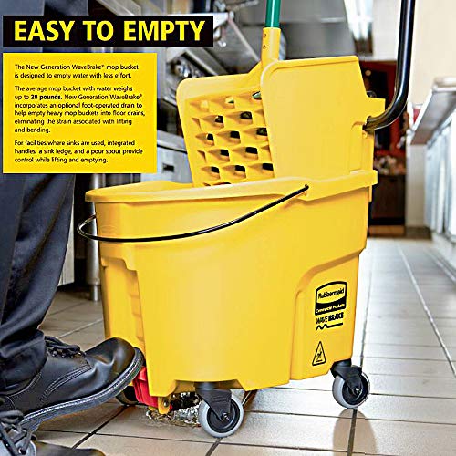 rubbermaid wavebrake mop bucket combo on wheels for heavy-duty cleaning
