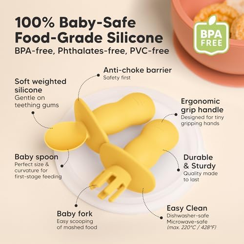 KeaBabies 4-Pack Silicone Baby Set for Spooning and Feeding