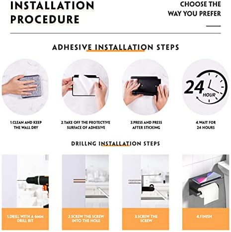 Black Toilet Paper Holder Wall-Mounted