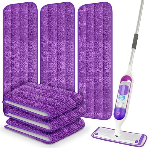 ILAVCOOL 6-Pack Reusable Mop Pads Compatible with Swiffer PowerMop